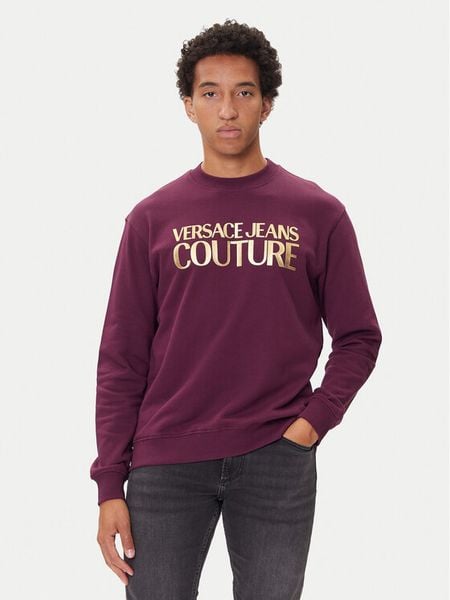 Versace Jeans Couture Bluza 79GAIT05 Fioletowy Regular Fit. Fioletowe bluzy Versace Jeans Couture, m, bez wzorów, z bawełny, bez kaptura. Za 439.99 zł.