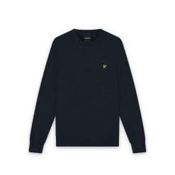T-shirt z okrągłym dekoltem z bawełny Lyle & Scott. Niebieskie swetry nierozpinane LYLE AND SCOTT, m, bez wzorów, z bawełny, bez kołnierzyka, bez ramiączek. Za 338.50 zł.