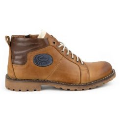 Mario Pala Buty męskie zimowe 865MP rude pomarańczowe. Brązowe botki sznurowane na jesień, bez wzorów, ze skóry, bez obcasa, bez zapięcia. Za 484.00 zł.