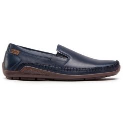 Półbuty Pikolinos. Niebieskie eleganckie półbuty Pikolinos, bez wzorów, bez obcasa, bez zapięcia. Za 419.99 zł.