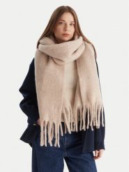 Calvin Klein Szalik Emblem Brushed LV04D8069G Beżowy. Brązowe szaliki CALVIN KLEIN, bez wzorów, z materiału. Za 429.99 zł.