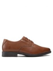 Clarks Półbuty Tilden Plain 261300977 Brązowy. Brązowe eleganckie półbuty Clarks, bez wzorów, ze skóry, bez obcasa, bez zapięcia. Za 239.99 zł.