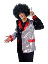 CHAKS Kurtka kostiumowa "Sequin" w kolorze srebrno-czarnym rozmiar: M. Czarne kurtki CHAKS, m, bez wzorów, bez kaptura. Za 78.99 zł.