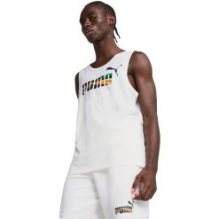Podkoszulek Puma Love United Tank, Mężczyźni. Białe podkoszulki Puma, m, bez wzorów, z bawełny, bez ramiączek. Za 290.00 zł.