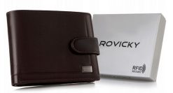 Portfel skórzany Rovicky PC-103L-BAR brązowy. Brązowe portfele ROVICKY, bez wzorów, ze skóry. Za 82.15 zł.