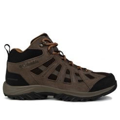 Buty męskie zimowe trekkingowe Columbia REDMOND. Brązowe trekkingi Columbia, bez wzorów, bez zapięcia. W wyprzedaży za 359.00 zł.