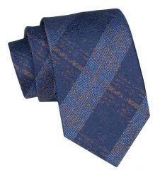 Klasyczny Krawat Męski - ALTIES - Odcienie Niebieskiego i Granatu. Niebieskie krawaty i muchy Alties, bez wzorów, z tkaniny. Za 49.00 zł.