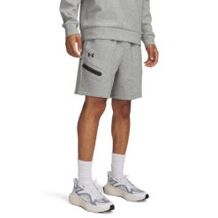Spodenki treningowe męskie Under Armour Unstoppable Fleece. Czarne krótkie spodenki sportowe Under Armour, l, bez wzorów, z bawełny. Za 314.30 zł.