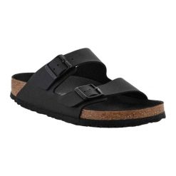 Sandały Arizona Triples Dla Dorosłych Unisex. Czarne sandały Birkenstock, z materiału, z okrągłym noskiem, bez zapięcia. Za 661.99 zł.