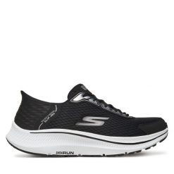 Półbuty Skechers. Czarne eleganckie półbuty Skechers, bez wzorów, bez obcasa, bez zapięcia. Za 299.99 zł.