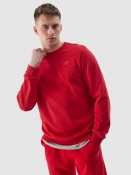 4F Bluza dresowa nierozpinana bez kaptura męska - czerwona L. Czerwone bluzy 4F, l, bez wzorów, z bawełny, bez kaptura. W wyprzedaży za 79.99 zł.