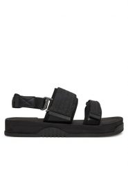Emporio Armani Sandały X4P141 XR343 K001 Czarny. Czarne sandały Emporio Armani, z materiału, bez zapięcia. Za 919.99 zł.