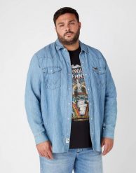 WRANGLER LS WORKSHIRT MĘSKA KOSZULA JEANSOWA LIGHT HEMP W5D1BNH97 112146111. Koszule Wrangler, m, bez wzorów, z jeansu, bez kołnierzyka, bez ramiączek. Za 159.99 zł.