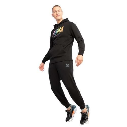 Spodnie dresowe męskie Puma SWxP. Czarne szorty Puma, m, bez wzorów, z dresówki. Za 413.00 zł.