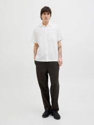 Jack & Jones Koszula - Regular fit - w kolorze białym rozmiar: M. Białe koszule Jack & Jones, m, bez wzorów, z bawełny, bez kołnierzyka, bez ramiączek. Za 92.86 zł.