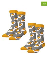 Lucky Socks Skarpety (2 pary) "Halloween" w kolorze szaro-pomarańczowo-białym rozmiar: 41-46. Białe skarpety Lucky Socks, bez wzorów, prążkowane. Za 52.42 zł.