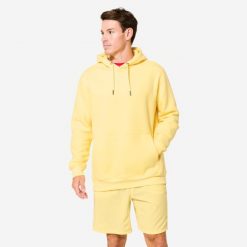 Bluza z kapturem męska Domyos Gym & Pilates. Czerwone bluzy DOMYOS, m, bez wzorów, z materiału, z kapturem. W wyprzedaży za 89.99 zł.