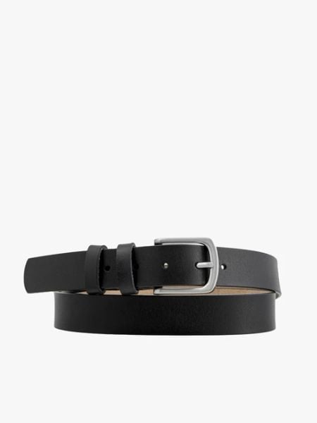 Czarny klasyczny pasek męski skórzany. Czarne paski Ryłko, bez wzorów, z materiału, eleganckie. Za 129.99 zł.