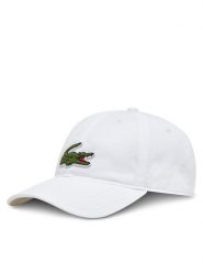 Lacoste Czapka z daszkiem RK3186 Biały. Białe czapki z daszkiem LACOSTE, bez wzorów, z bawełny. Za 199.99 zł.
