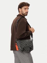 Guess Saszetka HMMILO P6464 Czarny. Czarne torby na ramię Guess, z aplikacjami, ze skóry, bez dodatków. Za 494.99 zł.