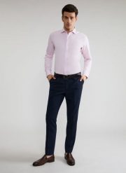 Granatowe spodnie garniturowe P21WF-6G-073-G-S. Niebieskie eleganckie spodnie Pako Lorente, s, z elastanu. Za 79.99 zł.