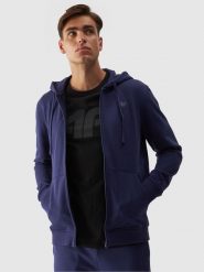 4F Bluza dresowa rozpinana z kapturem męska - granatowa XXL. Niebieskie bluzy 4F, m, bez wzorów, z bawełny, z kapturem. W wyprzedaży za 119.99 zł.