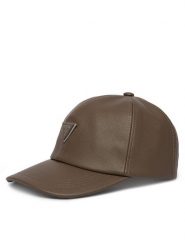 Guess Czapka z daszkiem AM9596 POL01 Brązowy. Brązowe czapki z daszkiem Guess, z aplikacjami, ze skóry. Za 149.99 zł.