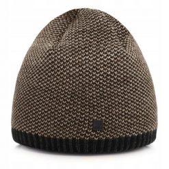 Ciepła, Dwuwarstwowa Czapka Beanie - Pako Jeans - Beżowy Melanż. Brązowe czapki zimowe Pako Jeans, bez wzorów, z jeansu. Za 45.00 zł.