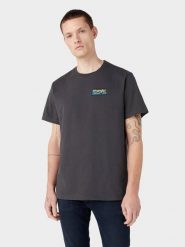 WRANGLER TEE GRAPHIC MĘSKA KOSZULKA T-SHIRT FADED BLACK 112342326 W7A1013642. Czarne t-shirty Wrangler, m, bez wzorów, bez kołnierzyka, bez ramiączek. Za 69.99 zł.