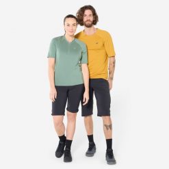 Szorty rowerowe Rockrider unisex. Brązowe spodenki rowerowe ROCKRIDER, l, bez wzorów, z elastanu, rowerowe. Za 129.99 zł.