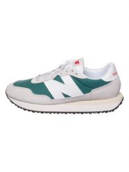 New Balance Sneakersy "237" w kolorze biało-zielonym rozmiar: 43. Białe buty sportowe casual New Balance, bez wzorów, bez zapięcia. Za 272.31 zł.