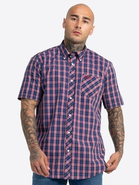 Koszula krótki rękaw LONSDALE BRIXWORTH. Białe koszule Lonsdale, l, bez wzorów, z bawełny, bez kołnierzyka, bez ramiączek. Za 251.50 zł.