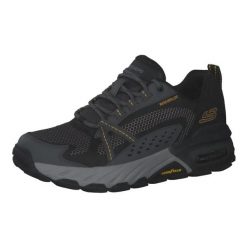 Buty do chodzenia męskie Skechers Max Protect. Czarne buty turystyczne Skechers, bez wzorów, z materiału, bez zapięcia, trekkingowe. Za 349.00 zł.