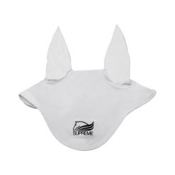 Czapka z muchą dla koni Supreme. Białe krawaty i muchy SUPREME, bez wzorów. Za 103.20 zł.