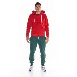 Męska bluza z kapturem i zamkiem błyskawicznym na całej długości Heavy Basic. Czerwone bluzy LEONE 1947 APPAREL, l, bez wzorów, z tkaniny, z kapturem. W wyprzedaży za 223.60 zł.