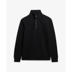 Bluza z zamkiem błyskawicznym Superdry Essential Logo Henley. Czarne bluzy Superdry, m, bez wzorów, bez kaptura. Za 319.40 zł.