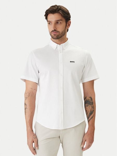 BOSS Koszula ST Motion 50555951 Biały Regular Fit. Białe koszule Boss, m, bez wzorów, z bawełny, bez kołnierzyka, bez ramiączek. Za 549.99 zł.