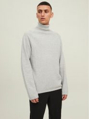Jack&Jones Golf 12210931 Szary Regular Fit. Szare golfy Jack&Jones, m, bez wzorów, z bawełny, bez kołnierzyka, bez ramiączek. Za 79.99 zł.