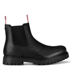 Sztyblety Hunter. Czarne sztyblety Hunter, bez wzorów, bez obcasa, bez zapięcia. Za 429.99 zł.