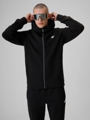 4F Bluza dresowa regular z kapturem męska - czarna XL. Czarne bluzy z kapturem 4F, m, bez wzorów, z dresówki, z kapturem. Za 269.99 zł.