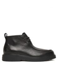 Calvin Klein Trzewiki Combat Apron Mid Boot Lth YM0YM01445 Czarny. Czarne botki sznurowane CALVIN KLEIN, bez wzorów, ze skóry, bez obcasa, bez zapięcia. Za 519.99 zł.
