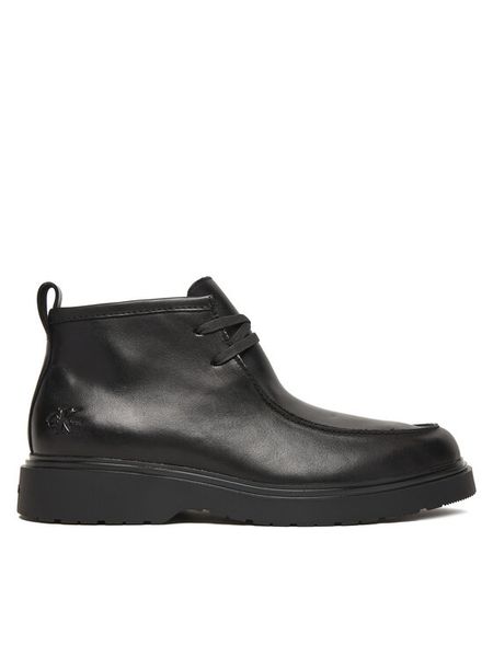 Calvin Klein Trzewiki Combat Apron Mid Boot Lth YM0YM01445 Czarny. Czarne botki sznurowane CALVIN KLEIN, bez wzorów, ze skóry, bez obcasa, bez zapięcia. Za 489.99 zł.