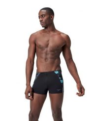 Speedo Kąpielówki "Eco+ Max" w kolorze czarno-szaro-błękitnym rozmiar: 7. Czarne kąpielówki Speedo, bez wzorów, z materiału. Za 134.95 zł.