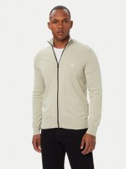 BOSS Kardigan Kanozip_S 50543692 Beżowy Regular Fit. Brązowe swetry rozpinane Boss, m, bez wzorów, z bawełny, bez kołnierzyka, bez ramiączek. Za 679.99 zł.