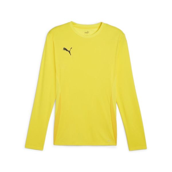 Dżersej z długim rękawem Puma TeamGoal. Żółte bluzki z długim rękawem Puma, bez wzorów, z dżerseju, bez kołnierzyka, bez ramiączek. Za 183.00 zł.