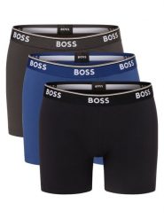 BOSS Obcisłe bokserki pakowane po 3 szt. Mężczyźni Bawełna niebieski|szary|wielokolorowy, M. Niebieskie bokserki Boss, m, bez wzorów, z bawełny. Za 219.95 zł.
