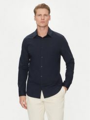 Calvin Klein Koszula LV04LB145G Granatowy Slim Fit. Niebieskie koszule CALVIN KLEIN, m, bez wzorów, z bawełny, bez kołnierzyka, bez ramiączek. Za 239.99 zł.