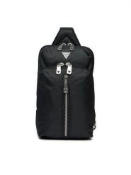 Guess Saszetka Lugano HMLUHN P5117 Czarny. Czarne saszetki i nerki Guess, z aplikacjami, z materiału. Za 269.99 zł.