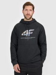 4F Bluza dresowa nierozpinana z kapturem męska - szara M. Szare bluzy z kapturem 4F, m, bez wzorów, z dresówki, z kapturem. Za 189.99 zł.