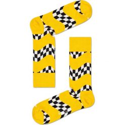 Happy Socks - Skarpety Race. Żółte skarpety Happy Socks, bez wzorów, z bawełny. Za 39.90 zł.